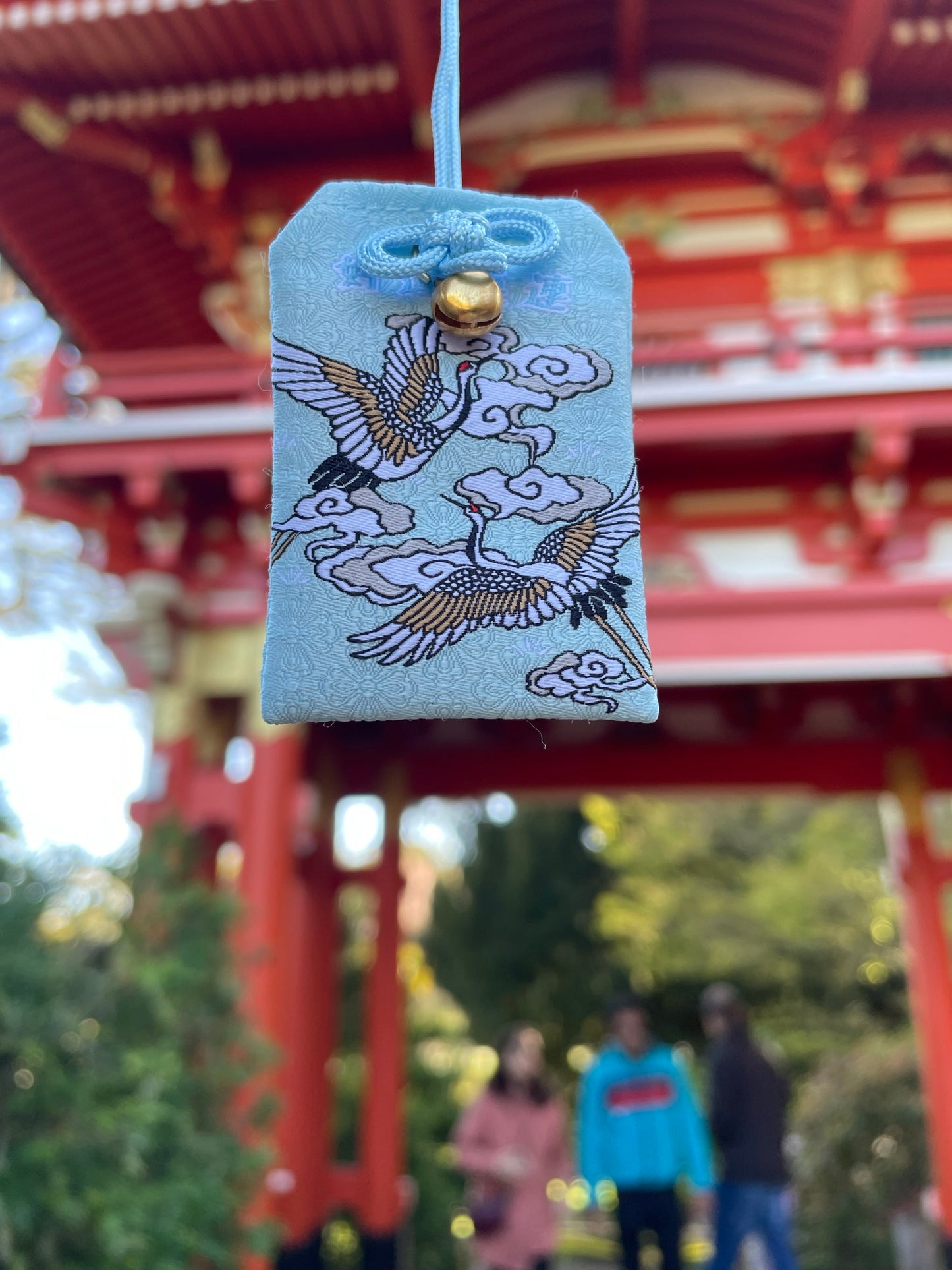 White Prosperity Crane Charm (Omamori)