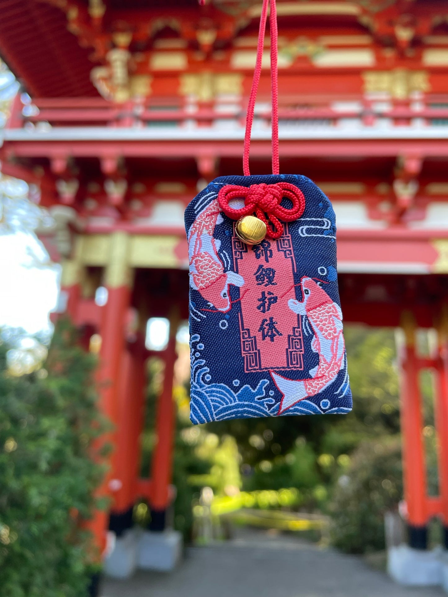 Blue Koi Protection Charm (Omamori)