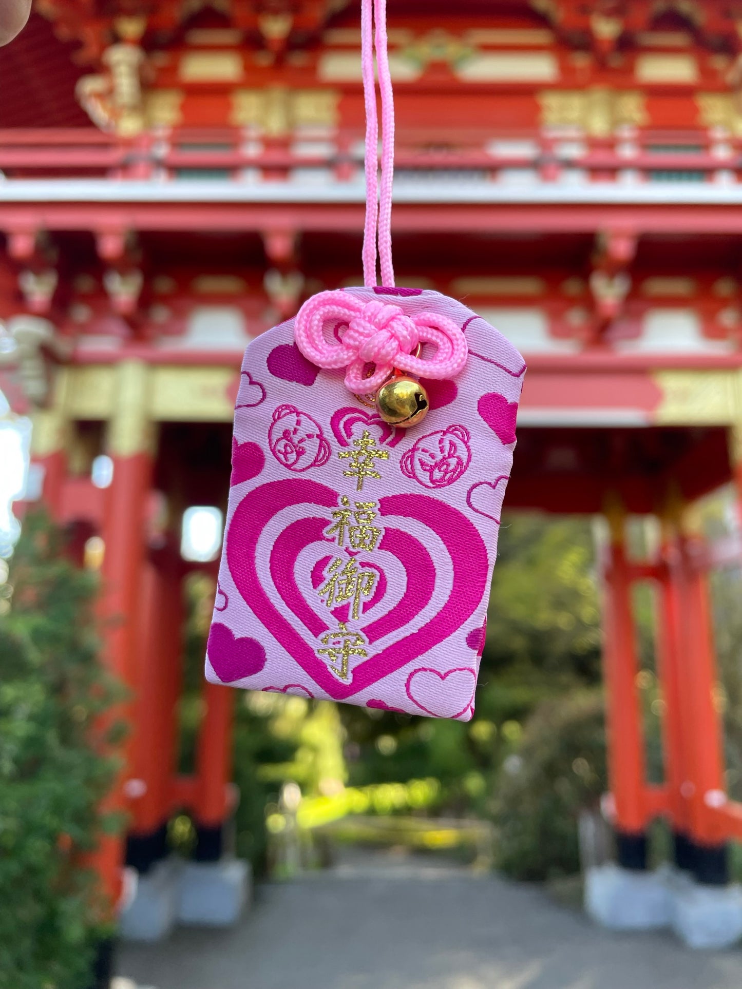Pink Heart Protection Charm (Omamori)