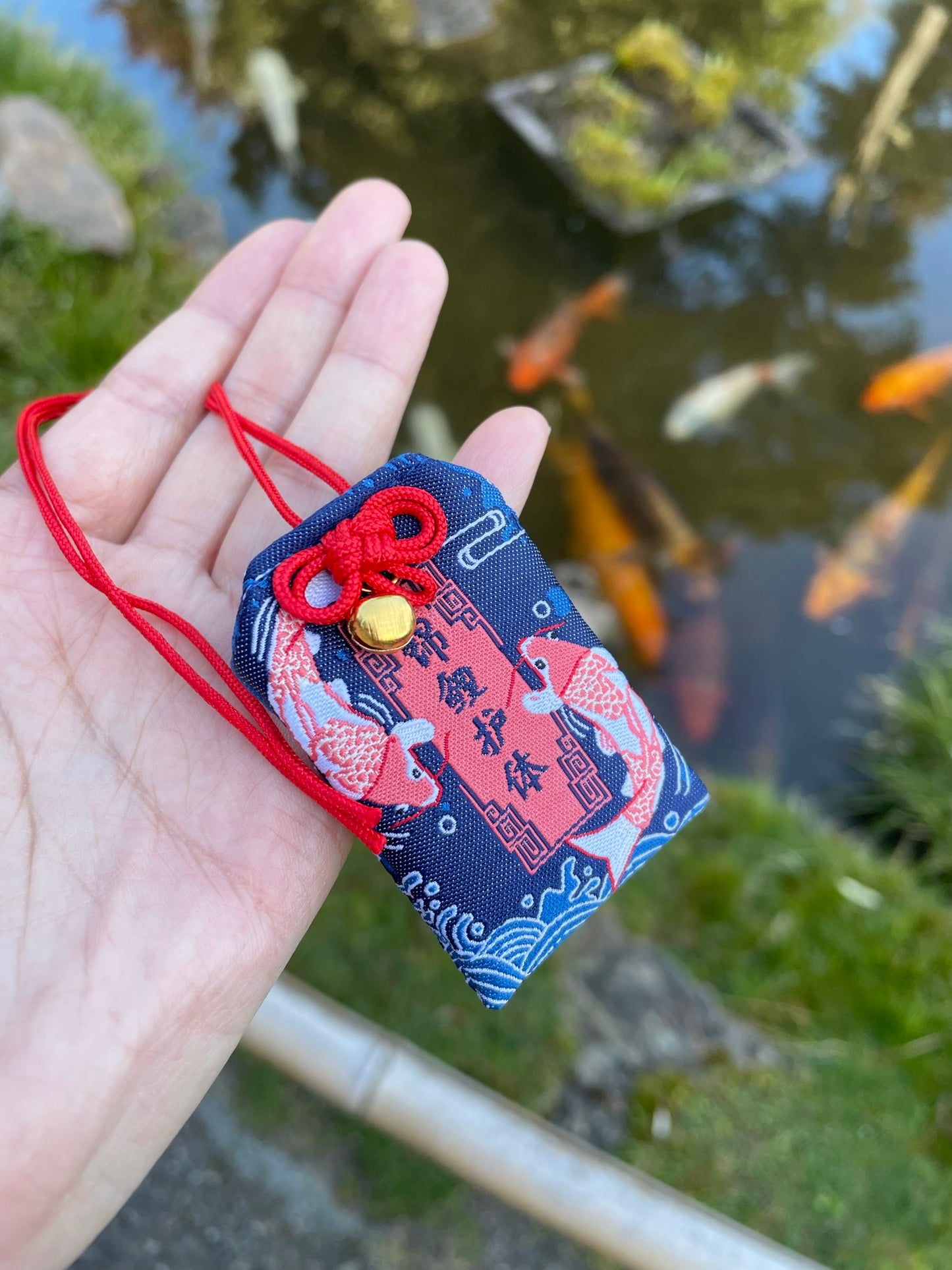 Blue Koi Protection Charm (Omamori)