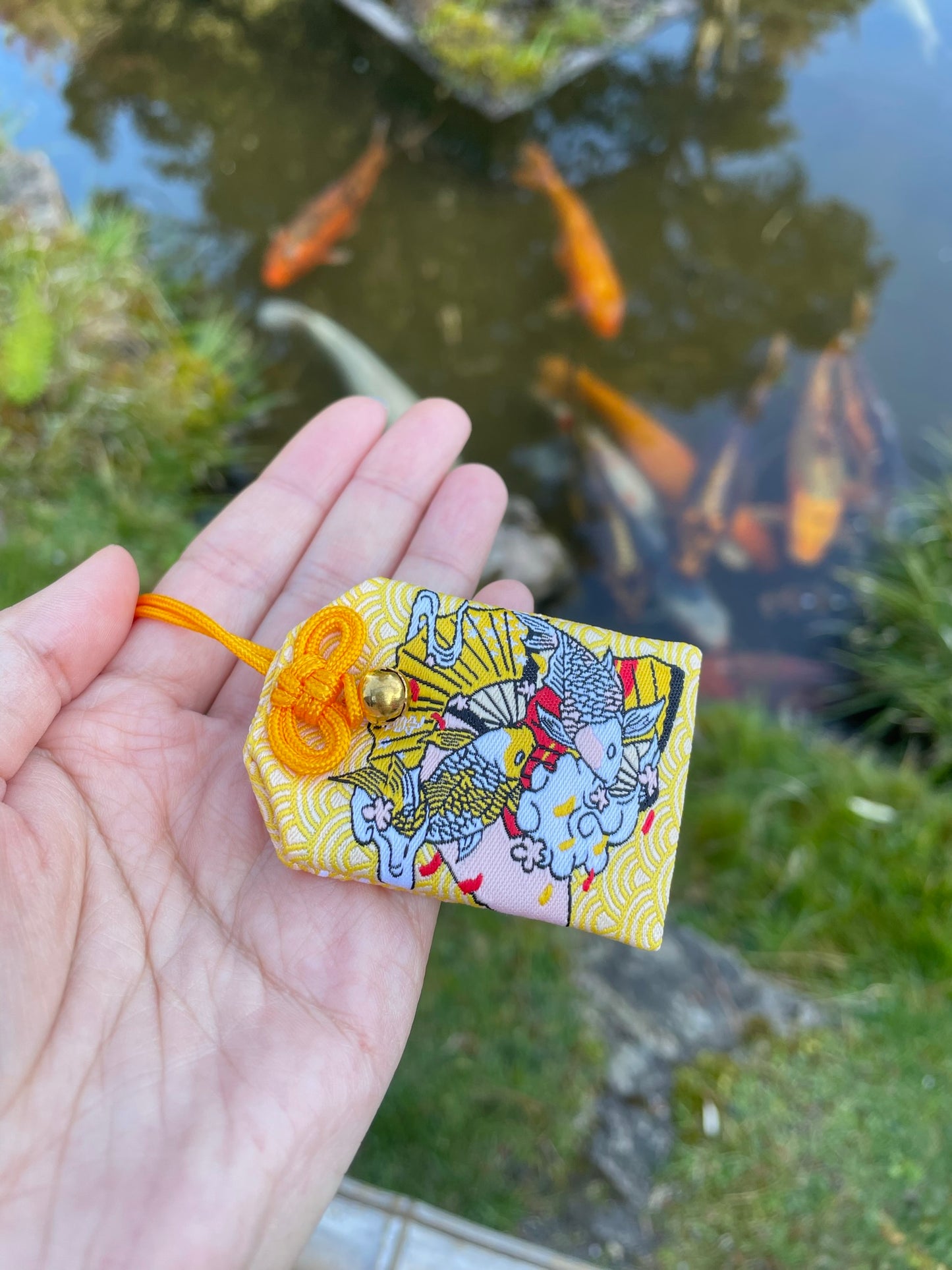 Yellow Koi Good Luck Charm (Omamori)