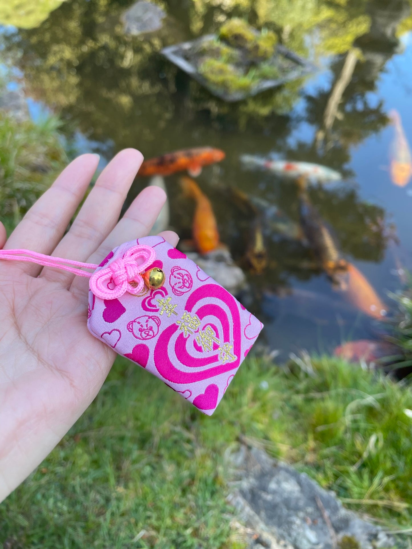 Pink Heart Protection Charm (Omamori)