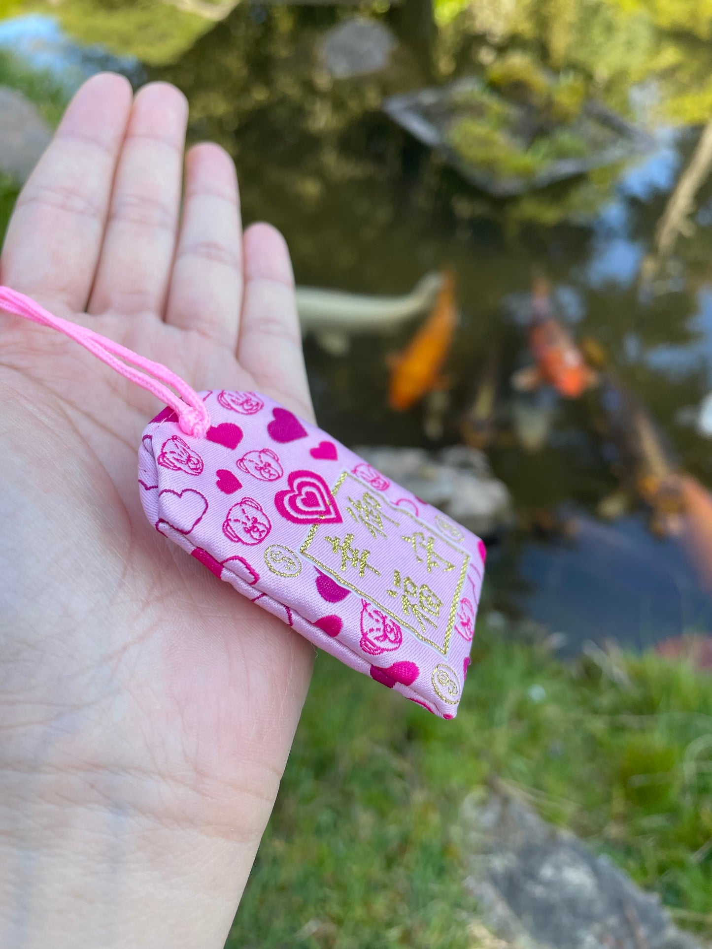 Pink Heart Protection Charm (Omamori)