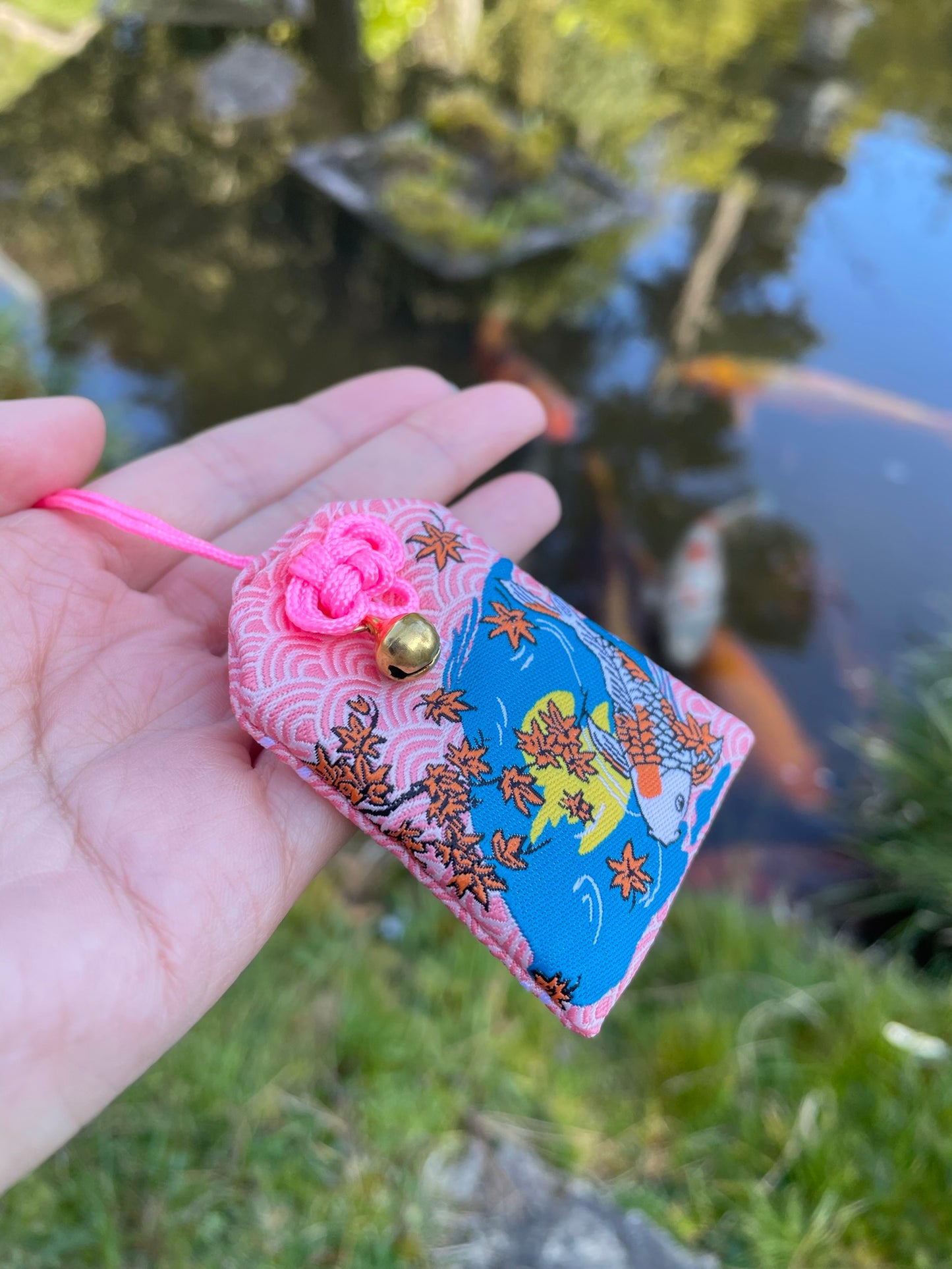 Pink Koi Protection Charm (Omamori)