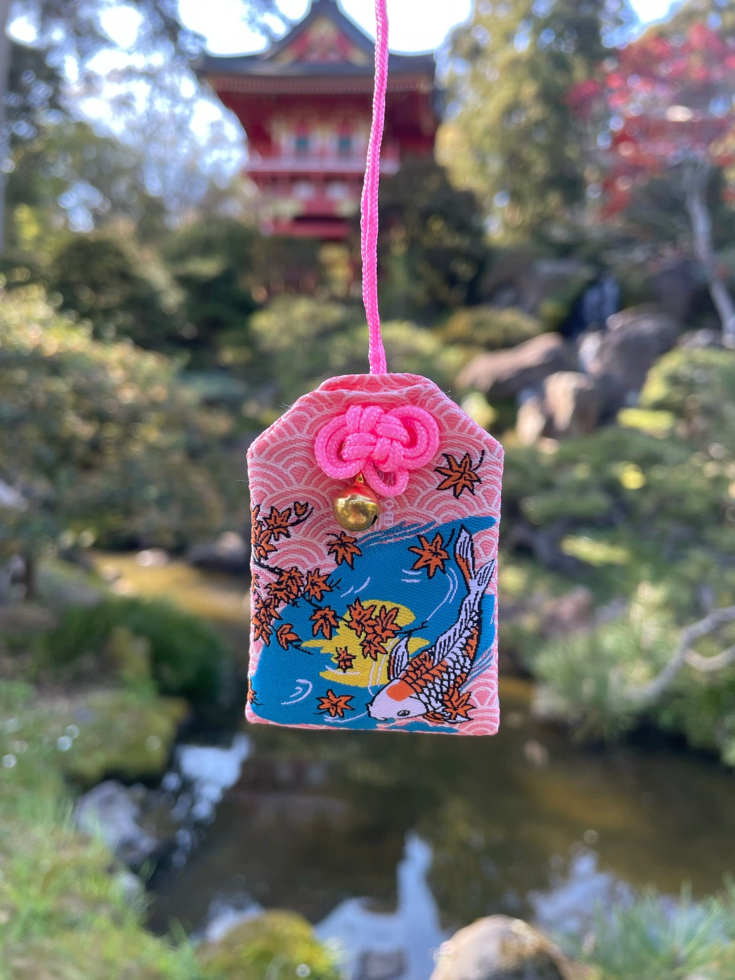 Pink Koi Protection Charm (Omamori)