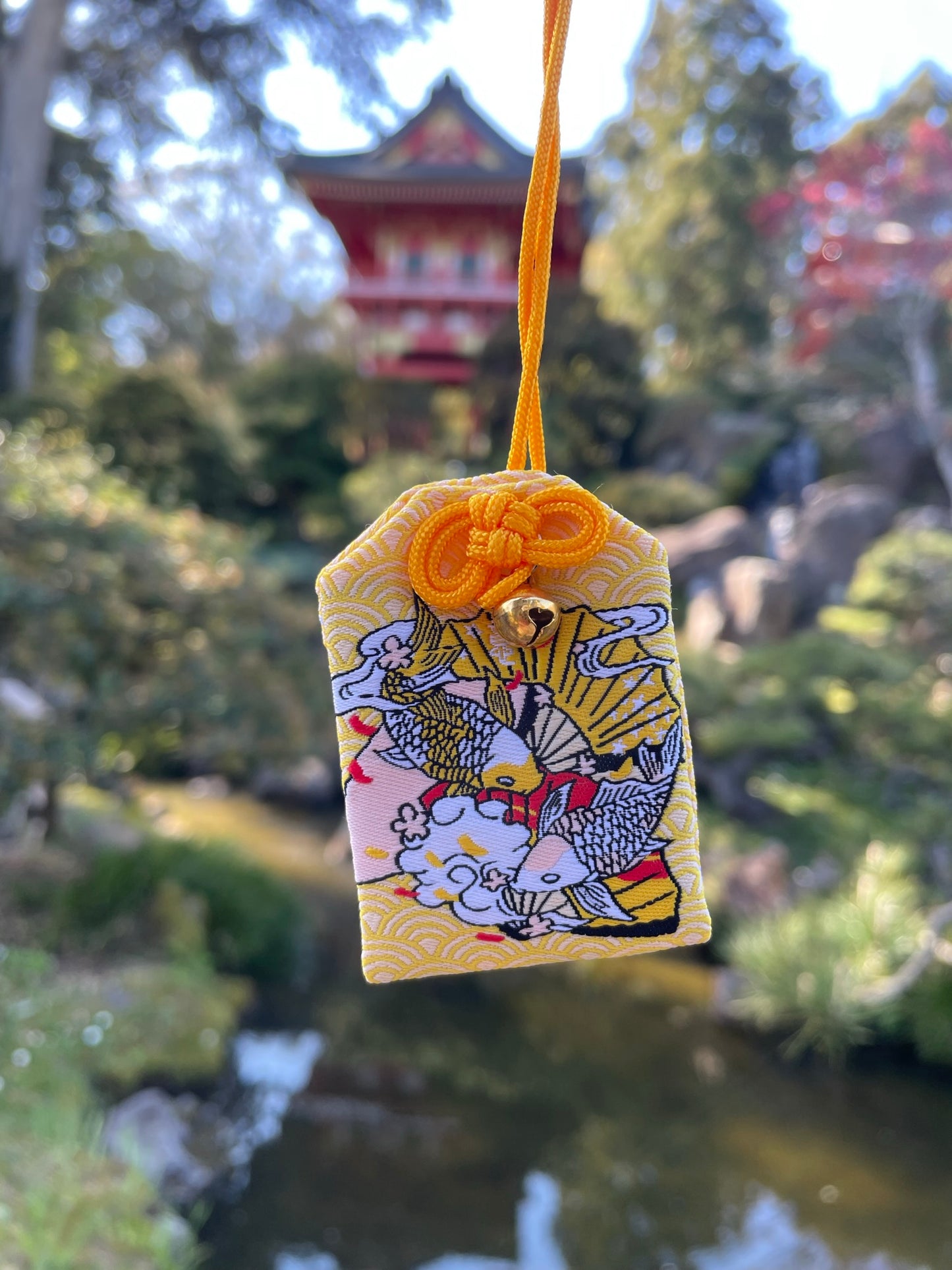 Yellow Koi Good Luck Charm (Omamori)