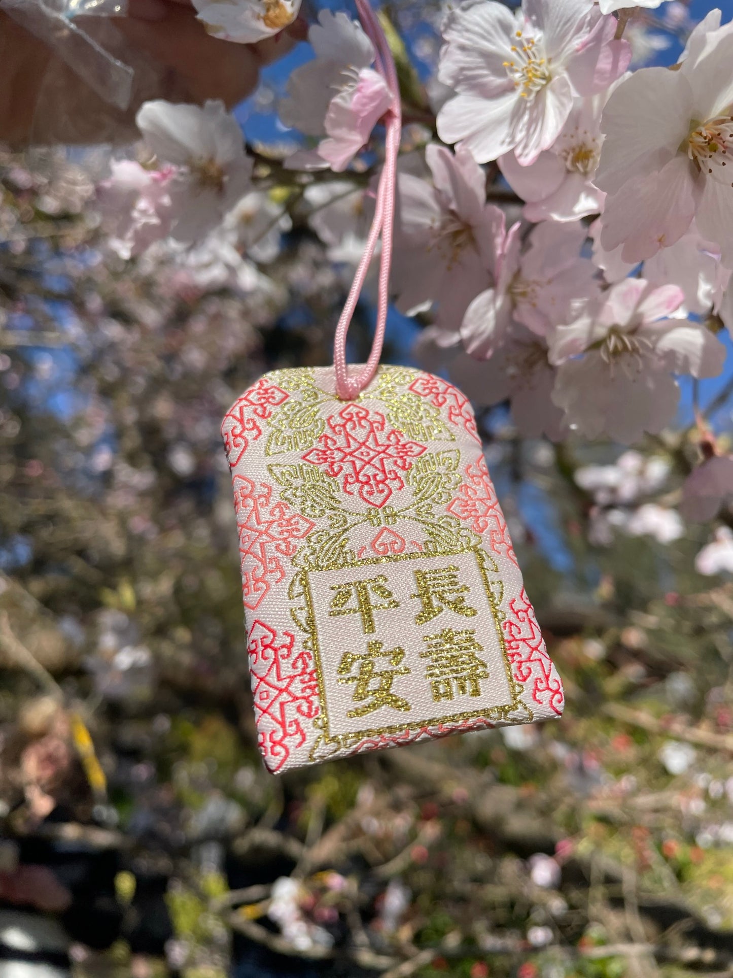 Pink Longevity Protection Charm (Omamori)