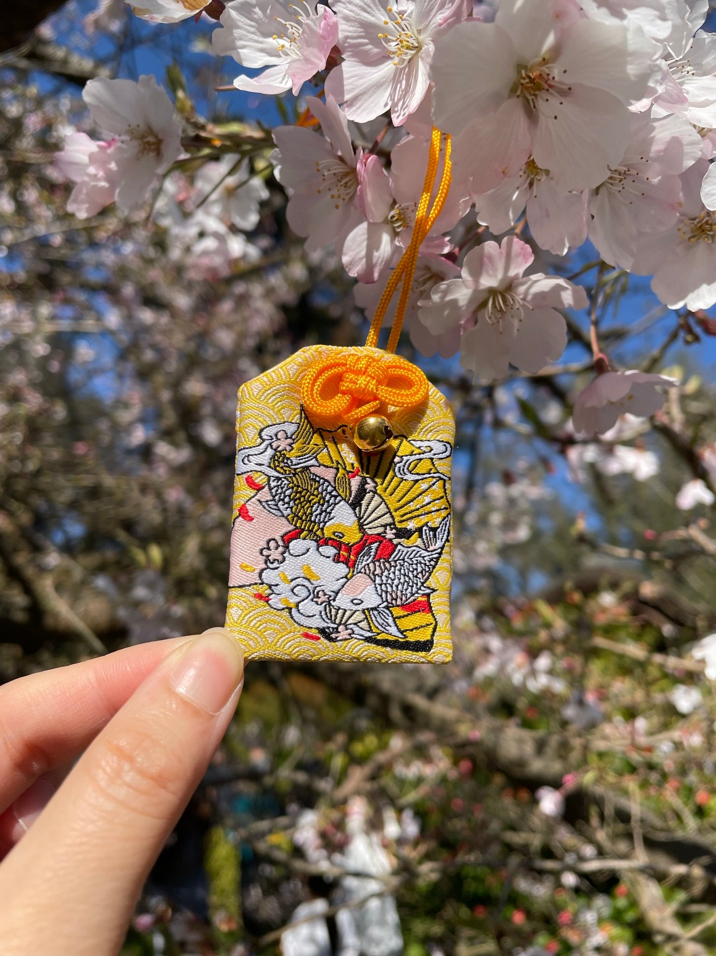 Yellow Koi Good Luck Charm (Omamori)