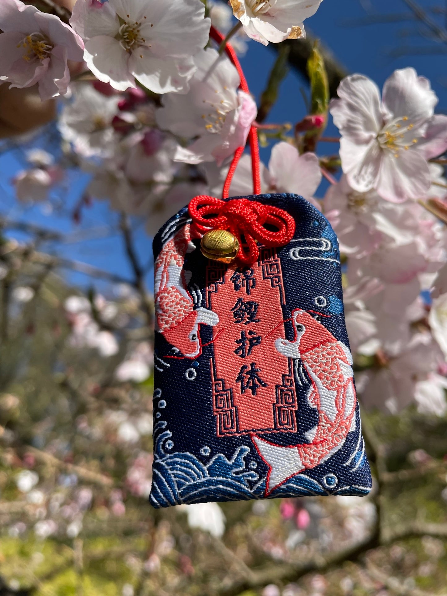 Blue Koi Protection Charm (Omamori)