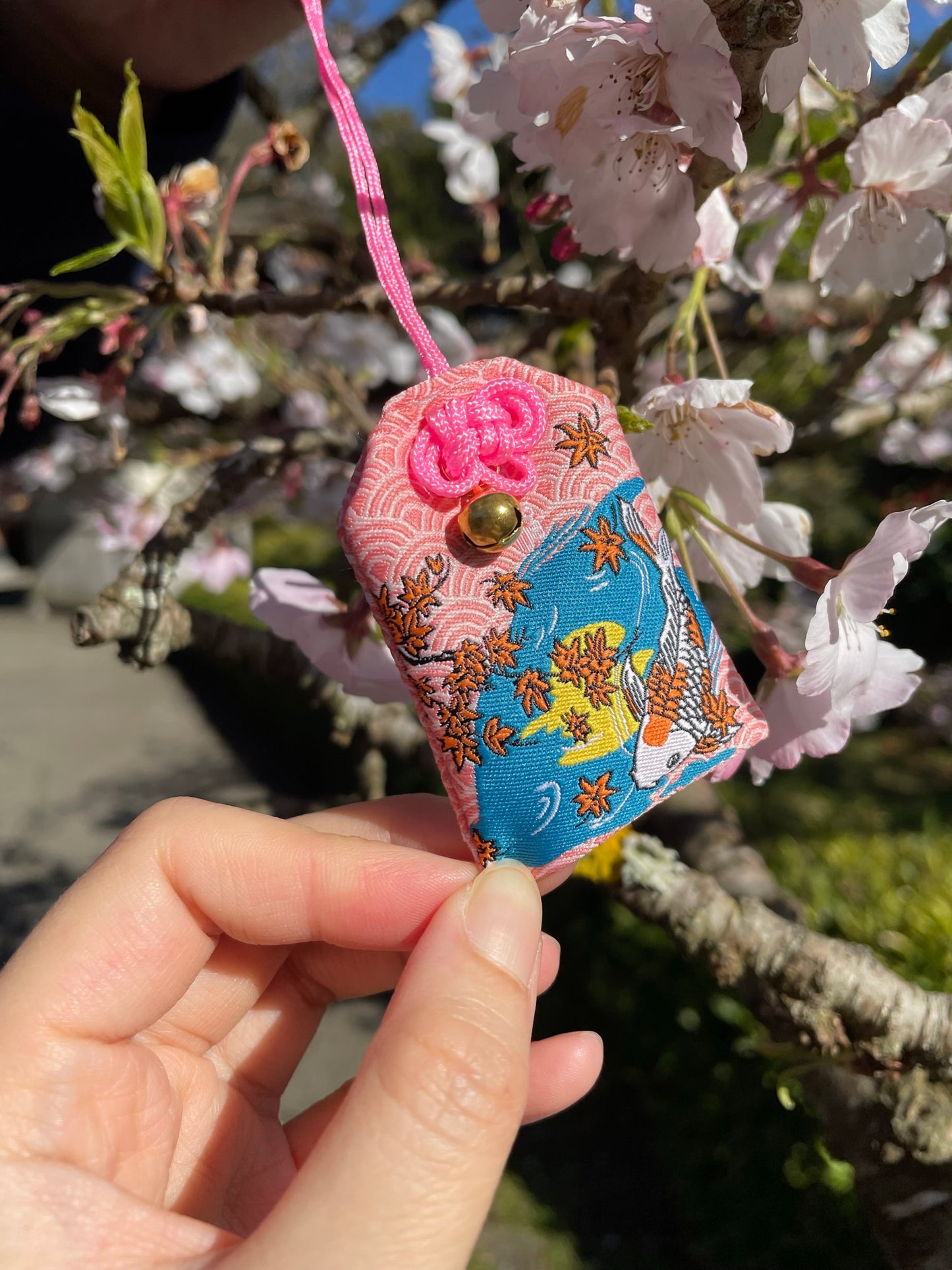 Pink Koi Protection Charm (Omamori)