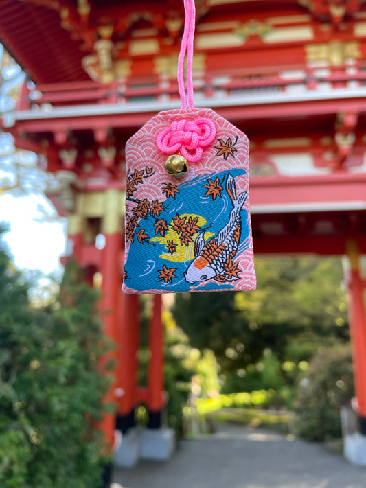 Pink Koi Protection Charm (Omamori)