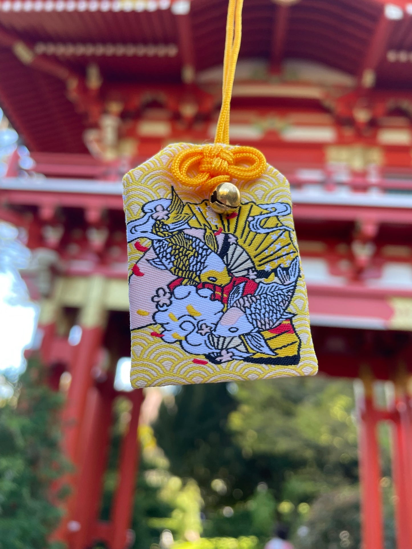 Yellow Koi Good Luck Charm (Omamori)