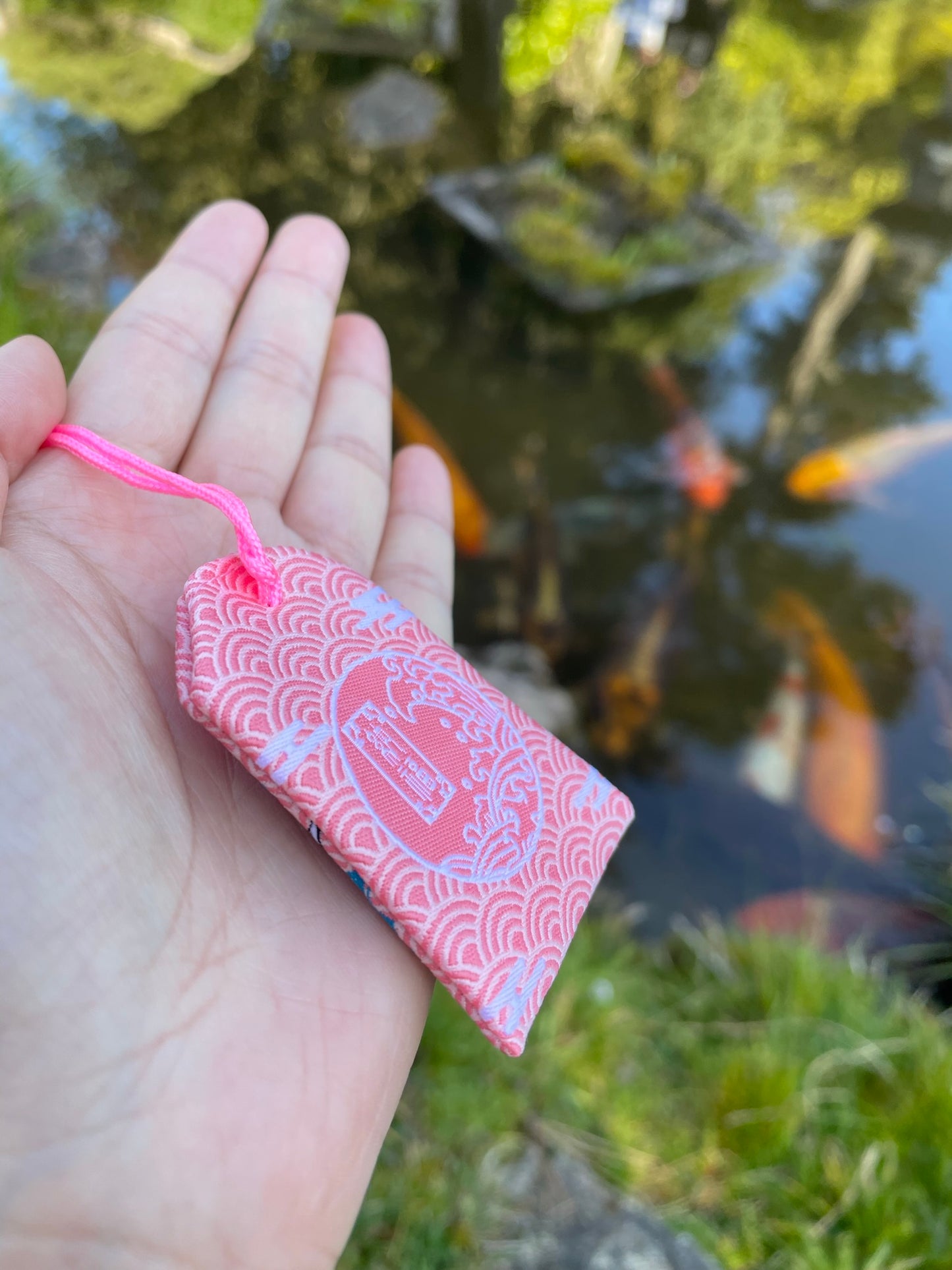 Pink Koi Protection Charm (Omamori)