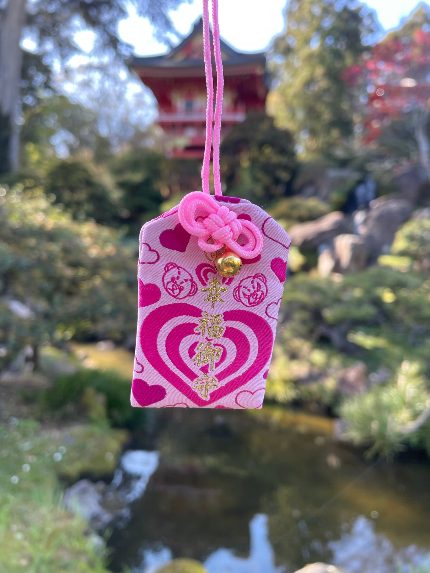 Pink Heart Protection Charm (Omamori)