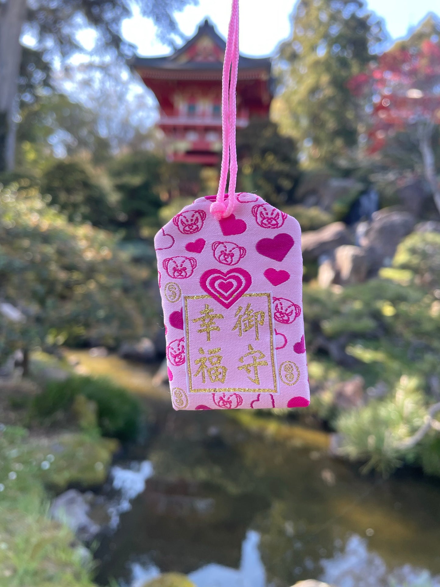 Pink Heart Protection Charm (Omamori)